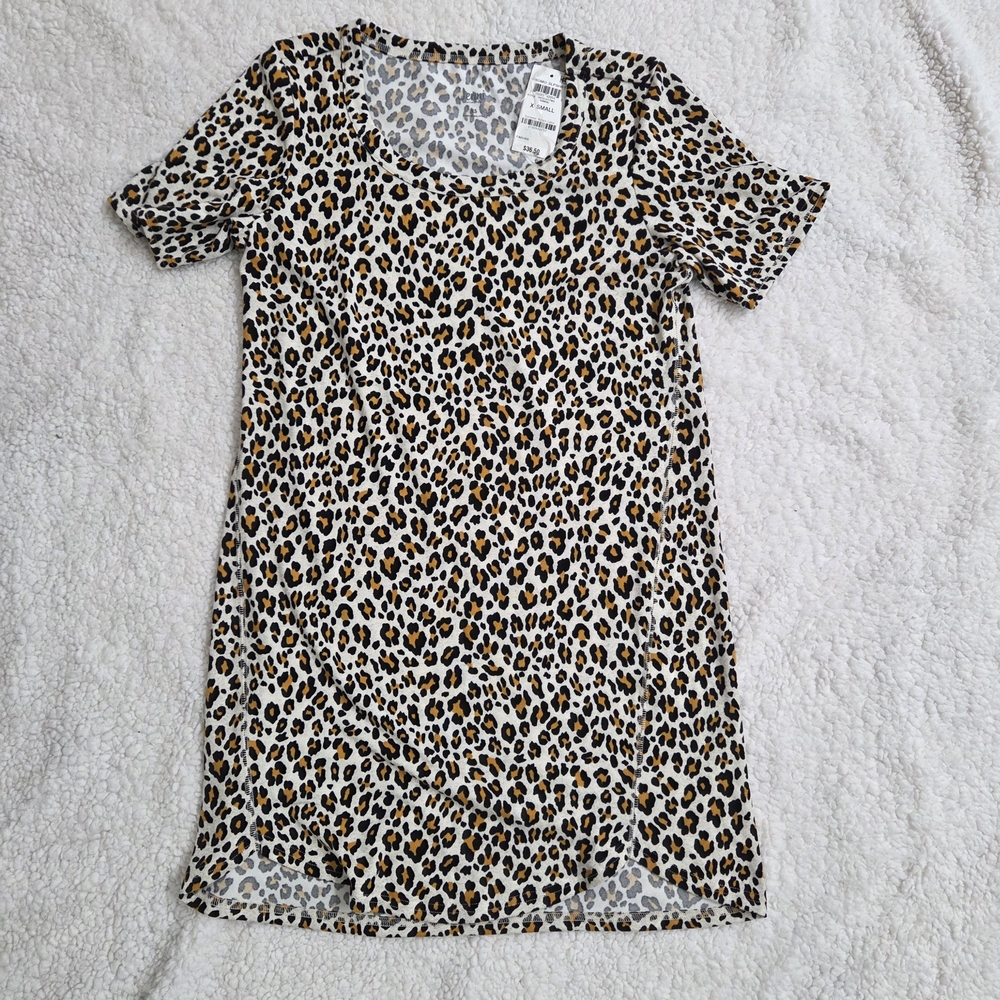 Jenni Animal Print Top with Black and Orange Accents